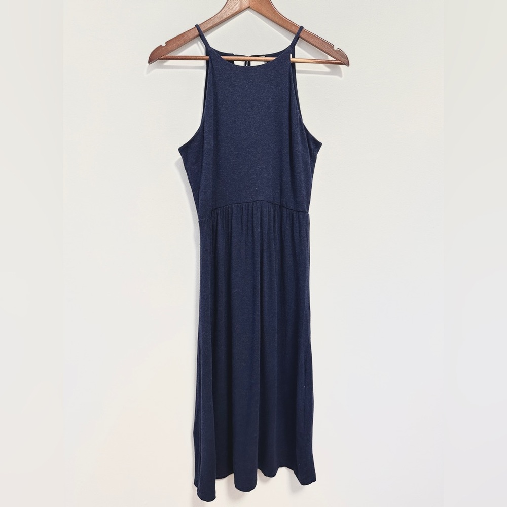 LOFT Dark Blue Midi Dress SIZE XS
